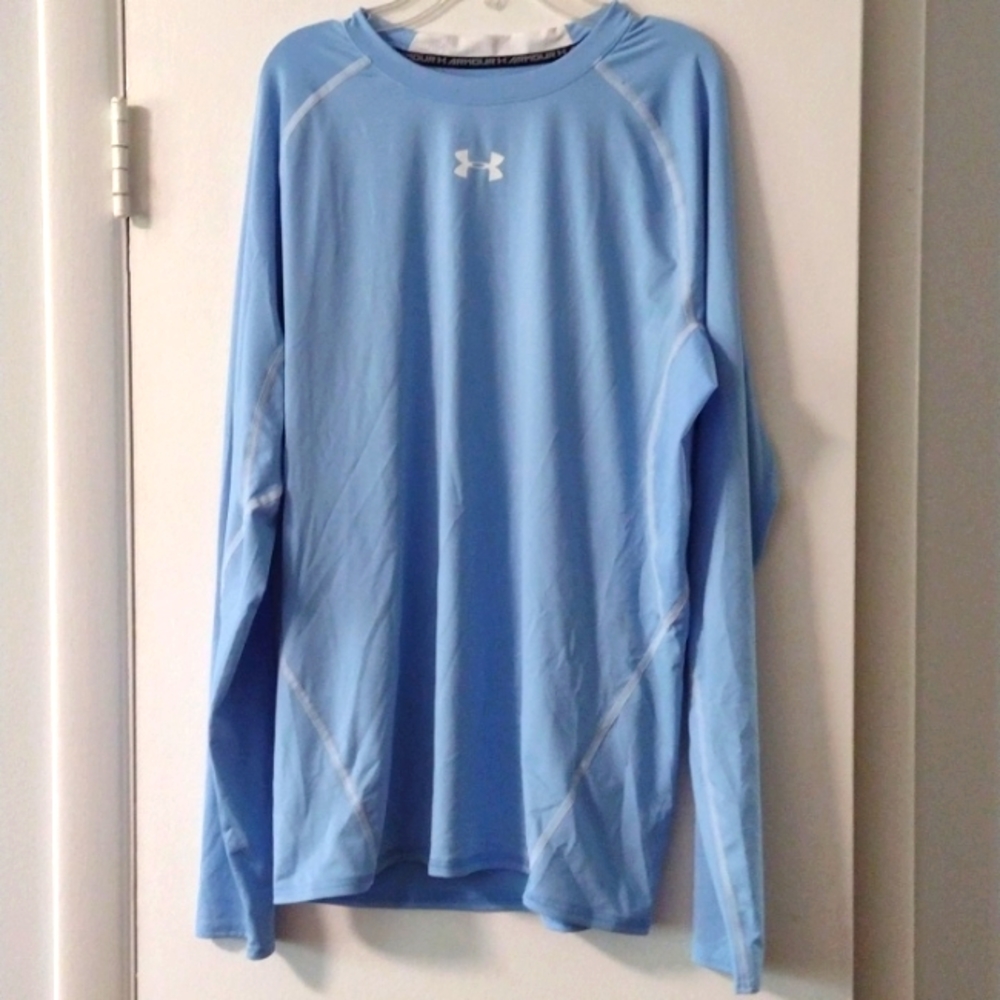 Under Armour HeatGear Compression Long Sleeve Shirt Men's XXL Carolina Blue